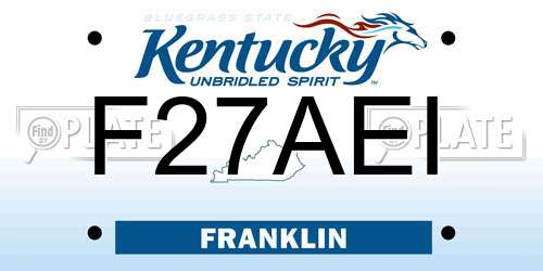 F27AEI Kentucky License Plate