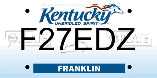 F27EDZ Kentucky License Plate