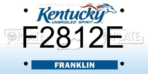 F2812E Kentucky License Plate