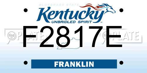 F2817E Kentucky License Plate