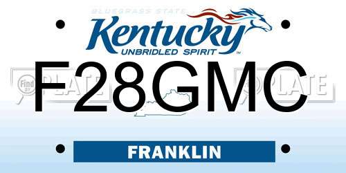 F28GMC Kentucky License Plate