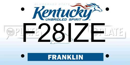 F28IZE Kentucky License Plate