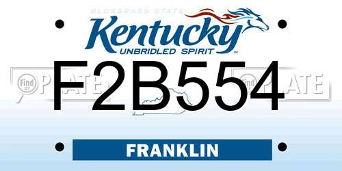 F2B554 Kentucky License Plate