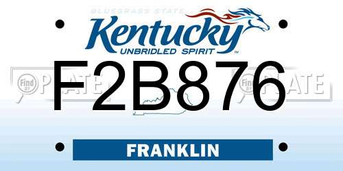 F2B876 Kentucky License Plate