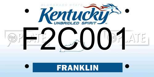 F2C001 Kentucky License Plate