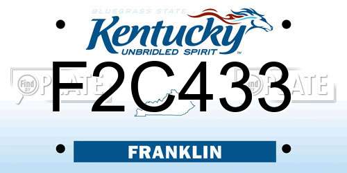 F2C433 Kentucky License Plate