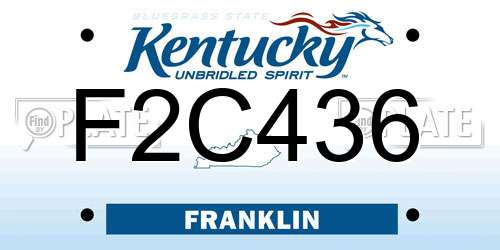 F2C436 Kentucky License Plate