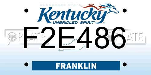 F2E486 Kentucky License Plate