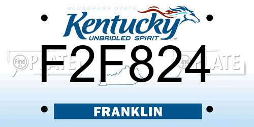 F2F824 Kentucky License Plate