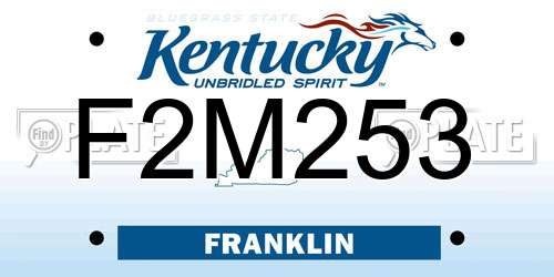 F2M253 Kentucky License Plate