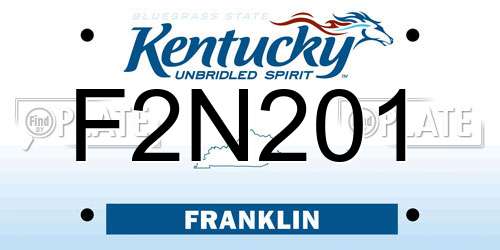F2N201 Kentucky License Plate
