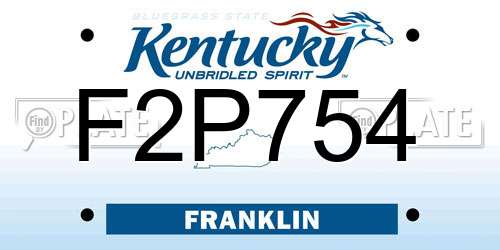 F2P754 Kentucky License Plate