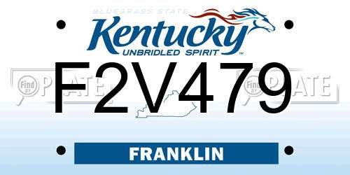 F2V479 Kentucky License Plate