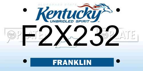 F2X232 Kentucky License Plate