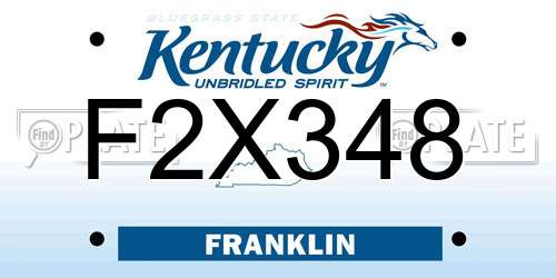 F2X348 Kentucky License Plate