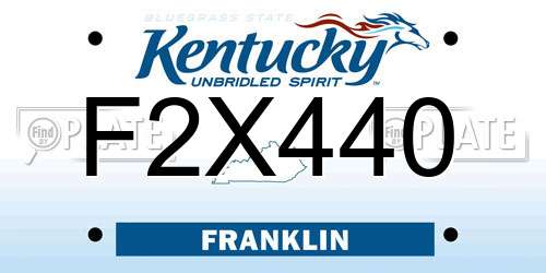 F2X440 Kentucky License Plate