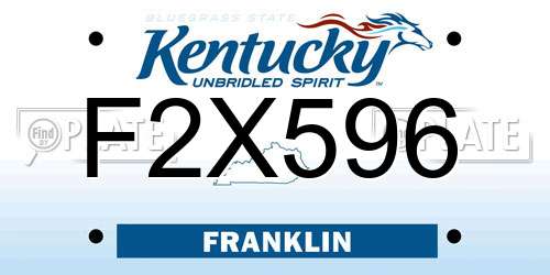 F2X596 Kentucky License Plate