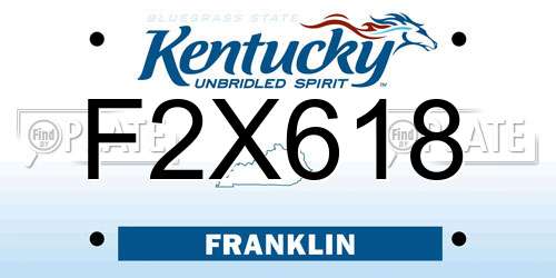 F2X618 Kentucky License Plate