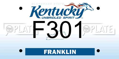 F301 Kentucky License Plate