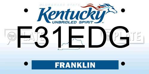 F31EDG Kentucky License Plate