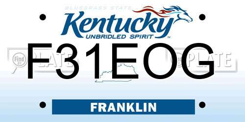 F31EOG Kentucky License Plate