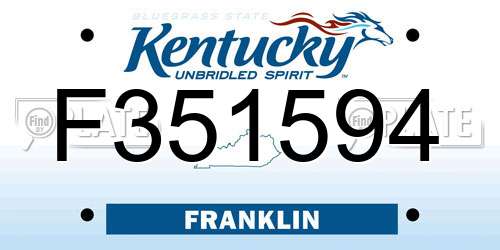 F351594 Kentucky License Plate