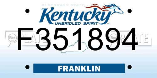 F351894 Kentucky License Plate