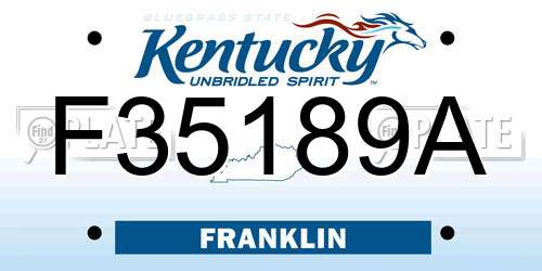 F35189A Kentucky License Plate