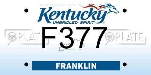 F377 Kentucky License Plate