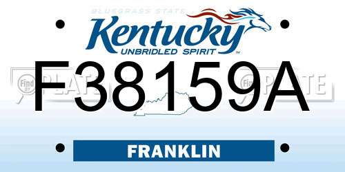 F38159A Kentucky License Plate