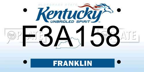 F3A158 Kentucky License Plate