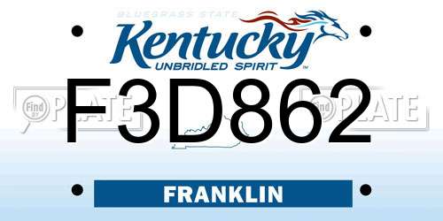 F3D862 Kentucky License Plate