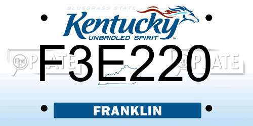 F3E220 Kentucky License Plate