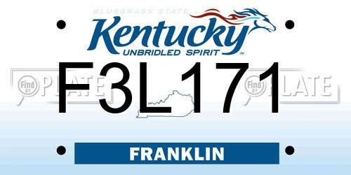 F3L171 Kentucky License Plate