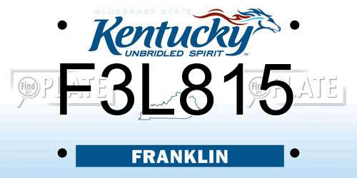 F3L815 Kentucky License Plate