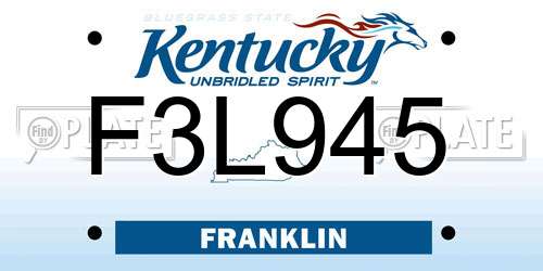 F3L945 Kentucky License Plate