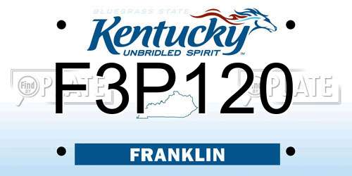 F3P120 Kentucky License Plate