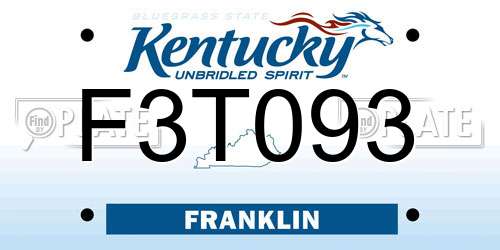 F3T093 Kentucky License Plate