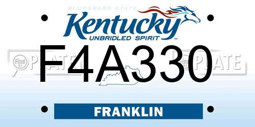 F4A330 Kentucky License Plate