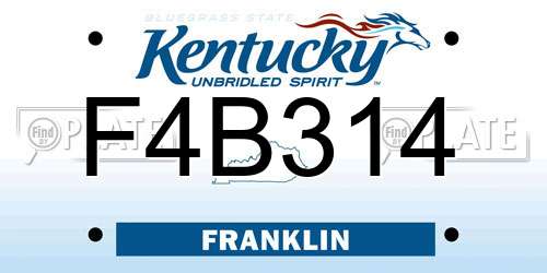 F4B314 Kentucky License Plate