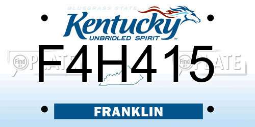 F4H415 Kentucky License Plate