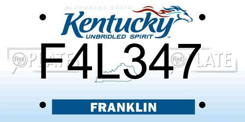 F4L347 Kentucky License Plate