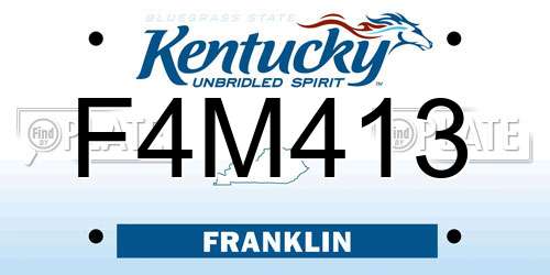 F4M413 Kentucky License Plate