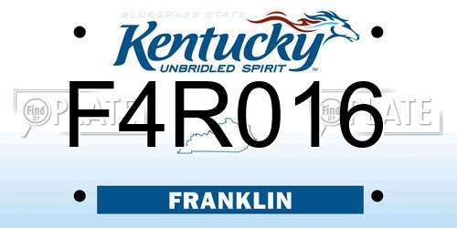 F4R016 Kentucky License Plate