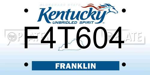 F4T604 Kentucky License Plate