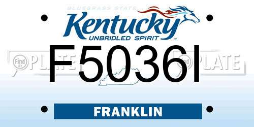 F5036I Kentucky License Plate