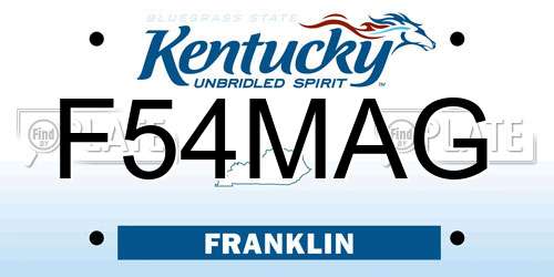 F54MAG Kentucky License Plate