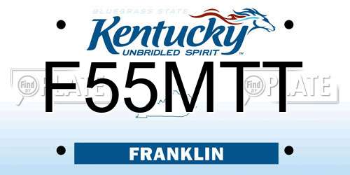 F55MTT Kentucky License Plate