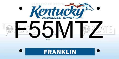 F55MTZ Kentucky License Plate