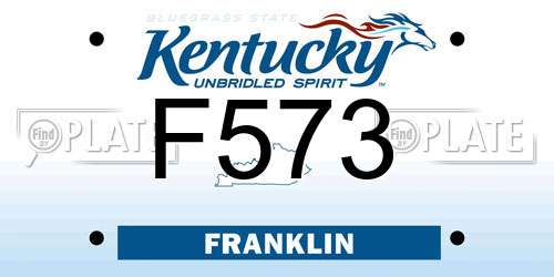 F573 Kentucky License Plate